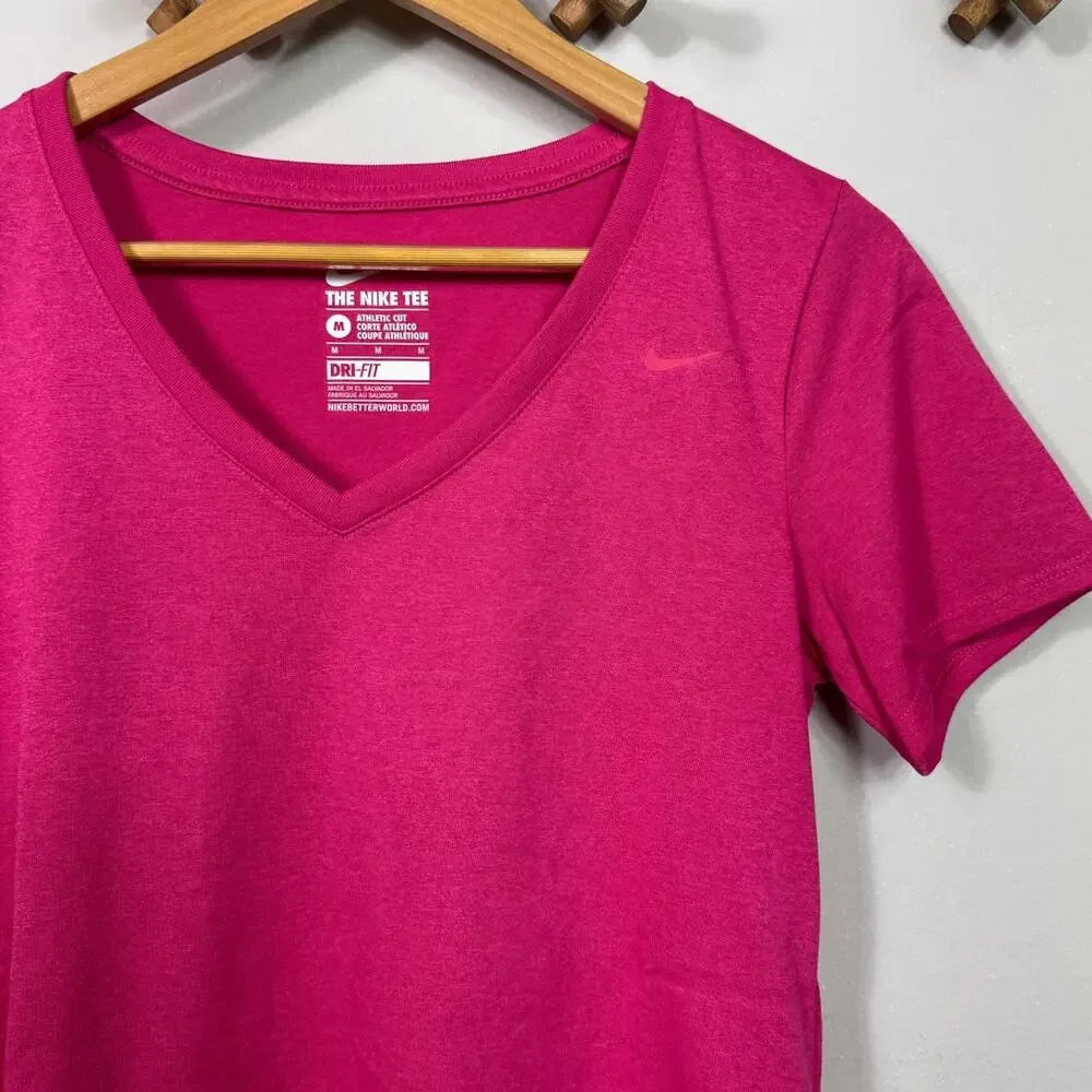 Nike Women's The Nike V-Neck Tee in Pink Size M - Picture 3 of 7